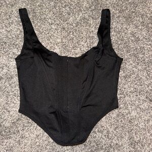 SHEIN Black Corset-Style Tank Top